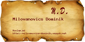Milovanovics Dominik névjegykártya